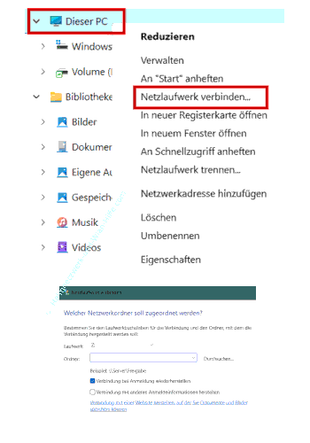 So verbindest du ein Netzlaufwerk im Explorer über dieser PC