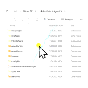 Standardabstand zwischen den aufgelisteten Dateien und Ordnern im Explorer-Fenster