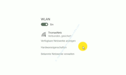 Windows 10 Tutorial - Den automatischen Download von Update-Dateien verhindern - Statusmeldung eines Wlan-Netzwerkes im Konfigurationsfenster Wlan 