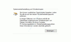 Windows 10 Tutorial - Systemwiederherstellungspunkte löschen – Systemwiederherstellung und Schattenkopien Button Bereinigen