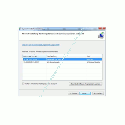 Windows 7 System über einen Systemwiederherstellungspunkt reparieren - Die Liste aller Systemwiederherstellungspunkte