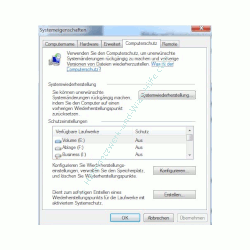 Windows 7 System über einen Systemwiederherstellungspunkt reparieren - Systemeigenschaften, Register Computerschutz