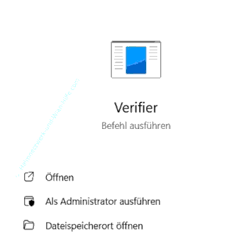 Treiberüberpruefungsmanager Verifier über das Windows Startmenü aufrufen
