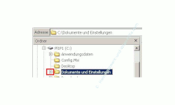 Windows Explorer - Benutzerkonto / Benutzerkonten Profilordner anzeigen  - Ordnerstruktur Dokumente und Einstellungen  öffnen