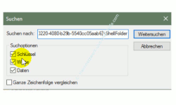 Windows 10 - Gesperrte Registry-Einträge mit Regownershipex ändern – Der Suchen Dialog in der Registry