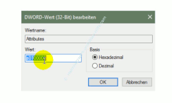 Windows 10 - Gesperrte Registry-Einträge mit Regownershipex ändern – Einen Attributes Eintrag öffnen