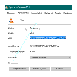  Tutorial Tastaturkürzel – Das Eigenschaftenfenster einer Verknüpfung