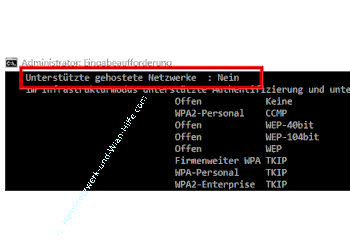 Über die Kommandozeile prüfen, ob dein Wlan-Adapter gehostete Netzwerke unterstützt