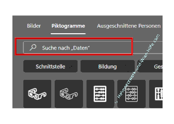 Über die Suchfunktion nach bestimmten Piktogrammen suchen