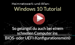 Wege ins BIOS Konfigurationsmenü bei einem zu schnellen Computer  - Youtube Video Windows 10 Tutorial