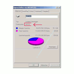 Computer Tutorial: Welches Dateisystem ist auf dem Laufwerk, der Festplatte installiert? FAT32 formatiertes Laufwerk