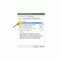 Windows 10 Datenträgerbereinigung – Konfigurationsfenster mit zusätzlichen Optionen