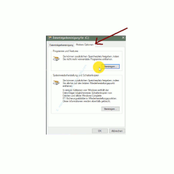 Windows 10 Datenträgerbereinigung – Konfigurationsfenster mit Register Weitere Optionen
