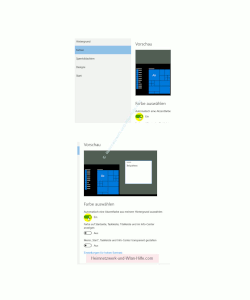 Die Farbeinstellungen des Windows 10 Startmenüs und Desktops anpassen – Die Option Automatisch eine Akzentfarbe aus meinem Hintergrund auswählen deaktivieren oder aktivieren