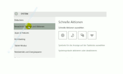 Das Windows 10 Info-Center – Anpassung der Option Schnelle Aktionen im Menü System, Benachrichtigungen und Aktionen