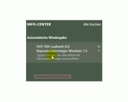 Das Windows 10 Info-Center – Optionen für die automatische Wiedergabe