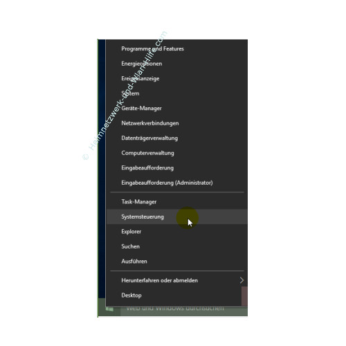 Auf wichtige Windows 10 Systemfunktionen schnell zugreifen – Die Systemsteuerung über das Start Kontextmenü aufrufen