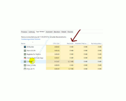 Übersicht über die Funktionen des neuen Windows 10 Task-Managers – Übersicht Netzwerkverkehr im Register App-Verlauf