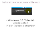  Windows 10 Tutorial - Symbolleisten in der Taskleiste einbinden