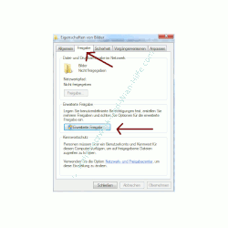 Heimnetzwerk Anleitungen: Die Windows-Heimnetzgruppe im eigenen Computernetzwerk nutzen - Windows 7 Ordnereigenschaften - Erweiterte Freigabe
