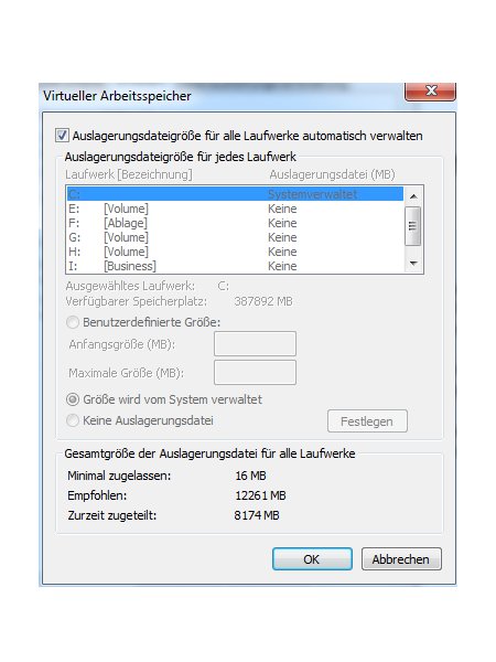 Windows 7 Verwaltung Lässt Sich Nicht öffnen Die Windows Auslagerungsdatei anpassen
