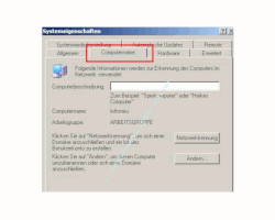 Windows Gerätemanager - Computernamen ändern -  Register Computername