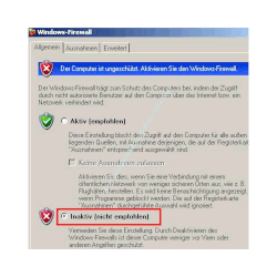 Windows Tutorial: Die Windows Firewall aktivieren oder deaktivieren! Windows Firewall - Auswahl Button Inaktiv