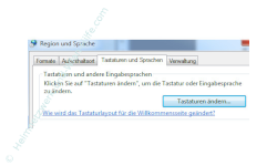 Windows Anleitungen: Die Windows 7 Sprachenleiste wieder aktivieren - Windows 7 Systemsteuerung - Region und Sprache - Register Tastaturen und Sprache