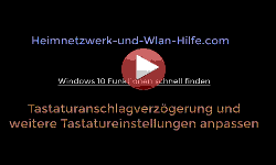 Tastaturanschlagverzögerung und weitere Tastatureinstellungen unter Windows 10 anpassen - Youtube Video Windows 10 Tutorial