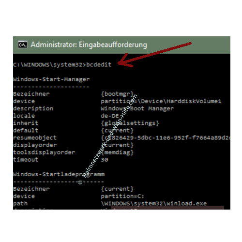Das Windows 10 Bootmenü mit dem Bootmanager bcdedit konfigurieren