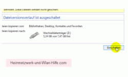 Windows 10 Dateiversionverlauf-Sicherung für das Speichern von Dateien nutzen – Button zum Einschalten des Dateiversionsverlaufes