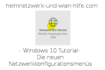 Windows 10 - Die neuen Netzwerkkonfigurationsmenüs