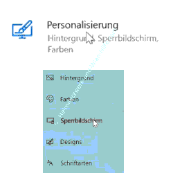 Windows 10 Tutorial: Konfigurationsbereich Personalisierung, Menüpunkt Sperrbildschirm aufrufen