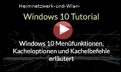 Windows 10 Menüfunktionen, Kacheloptionen und Kachelbefehle erläutert - Youtube Video Windows 10 Tutorial