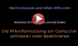 Youtube Video Tutorial - Die Windows 10 Mikrofonnutzung am Computer aktivieren oder deaktivieren
