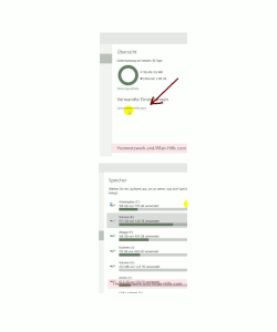 Windows 10 - Die neuen Netzwerkkonfigurationsmenüs – Menü Datennutzung, Speichereinstellung, Anzeige belegter und freier Speicherplatz