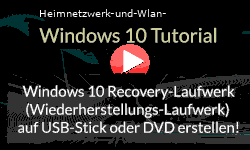Windows 10 Recovery-Laufwerk (Wiederherstellungs-Laufwerk) auf USB-Stick oder DVD erstellen! - Youtube Video Windows 10 Tutorial