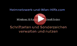 Schriftarten und Sonderzeichen unter Windows 10 verwalten und verwenden - Youtube Video Windows 10 Tutorial