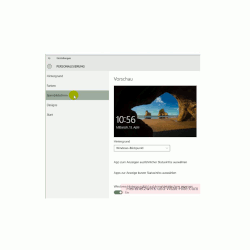 Windows 10 Tutorial- Sperrbildschirm konfigurieren – Menü Personalisierung, Untermenü Sperrbildschirm