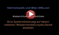 Eine Windows 10 Systemsicherung auf einem externen Wiederherstellungslaufwerk erstellen - Youtube Video Windows 10 Tutorial