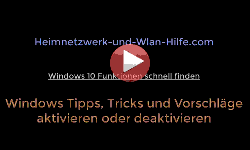Windows 10 Tipps, Tricks und Vorschläge aktivieren oder deaktivieren - Youtube Video Windows 10 Tutorial