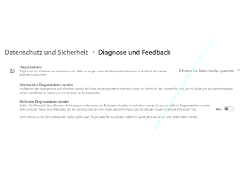 Windows 11 Konfigurationsseite Diagnose und Feedback
