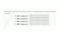 Wlan-Netzwerk Tutorial: WLAN WPA / WEP Verschlüsselung aktivieren oder ändern! Fritzbox Konfigurationsmenü - Menü Einstellungen WLAN Sicherheit Fenster WLAN-Sicherheit WEP-Verschlüsselung - Schlüssel auswählen