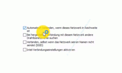 Windows 10 Netzwerk-Tutorial - Die automatische Einwahl in Wlan-Netzwerke verhindern! - Konfiguration Drahtloseigenschaften – aktivierte Option: Automatisch verbinden, wenn dieses Netzwerk in Reichweite ist 