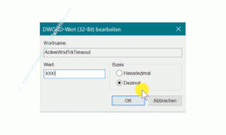 Windows 10 Tutorial - Ein Fenster durch Zeigen mit der Maus aktivieren! - Anpassen der Fensteraktivierungszeitverzögerung im Registry Dword-Wert ActiveWndTrkTimeout 