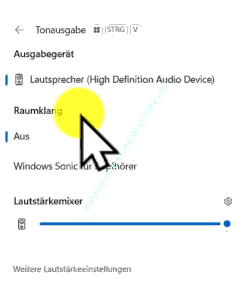 Anzeige der aktuellen Lautsprecherbezeichnung