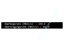 Anzeige der Empfangs- und Übertragungsrate zwischen Router und Rechner