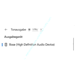 Anzeige der geänderten Audioausgabegerätebezeichnung im Taskleistenbereich