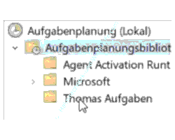 Windows 10 Tutorial: Aufgabenplanung – Anzeige des erstellten Ordners für die neuen Aufgaben 