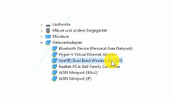 Windows 10 Netzwerk Tutorial - Wichtige Eigenschaften einer Wlan-Netzwerkkarte anzeigen lassen! - Anzeige einer Wlan-Netzwerkkarte im Geräte-Manager 